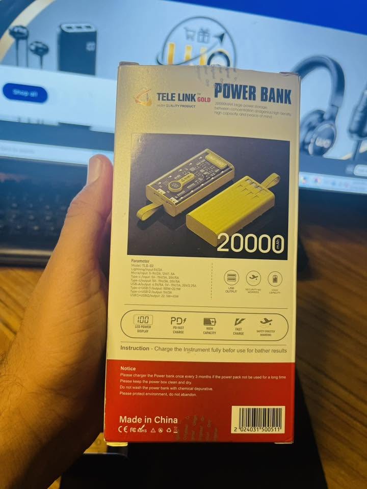 TEL LINK TLG-02 20000mAh 120W POWERBANK